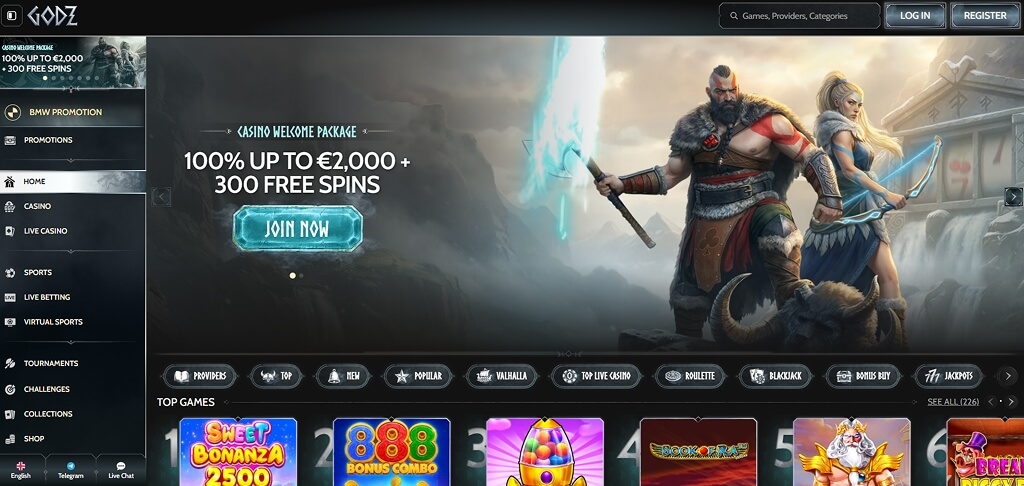 Godz Casino Lobby